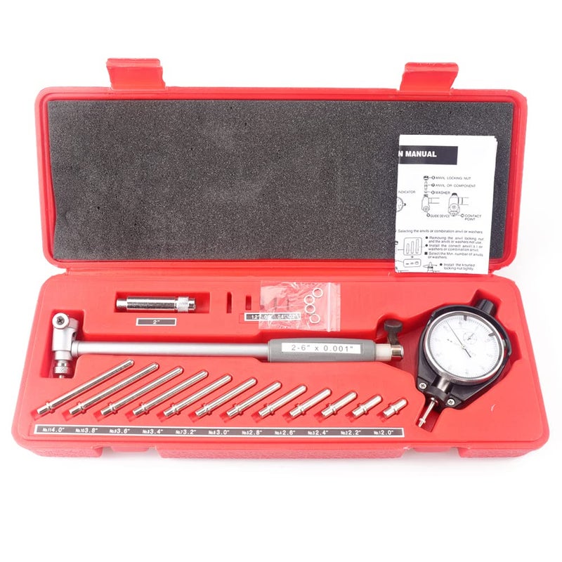 Oudtinx Dial Bore Gauge Set Range 2.0"-6.0" Diameter Indicator Measuring Engine Cylinder Tool Kit - Image 1